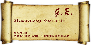 Gladovszky Rozmarin névjegykártya